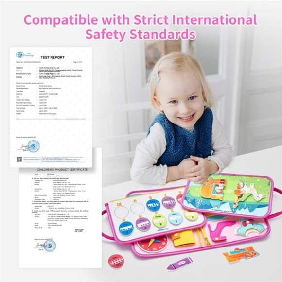 Freebear Busy Board Toddler Travel Toys Quiet Book Sensory Toys for Toddlers 1 - Picture 4 of 7